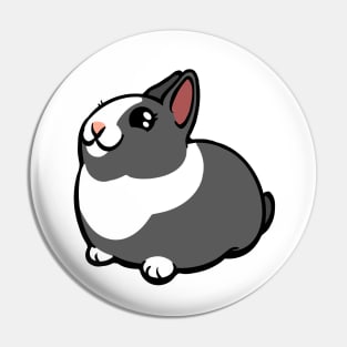 Gray and White Bunny Rabbit Coney Pin