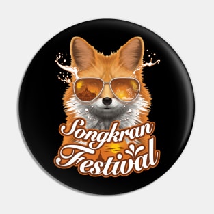 Songkran festival Thailand summer fox tourist wear sunglasses water splash Pin