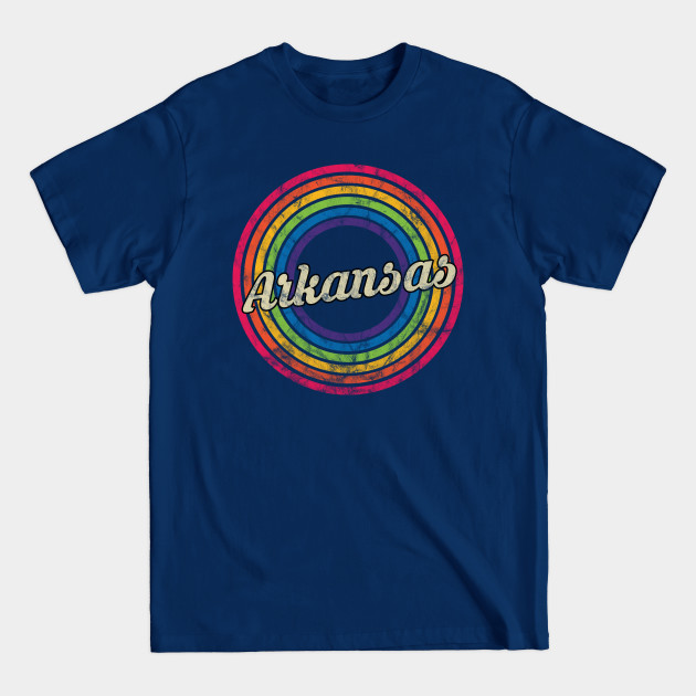 Discover Arkansas - Retro Rainbow Faded-Style - Arkansas - T-Shirt