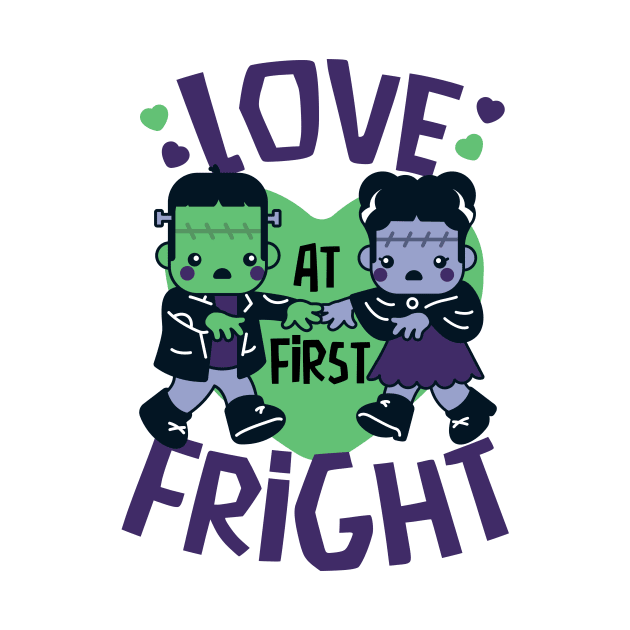 Kawaii Frankenstein's Monster and Bride of Frankenstein // Love at First Fright by SLAG_Creative