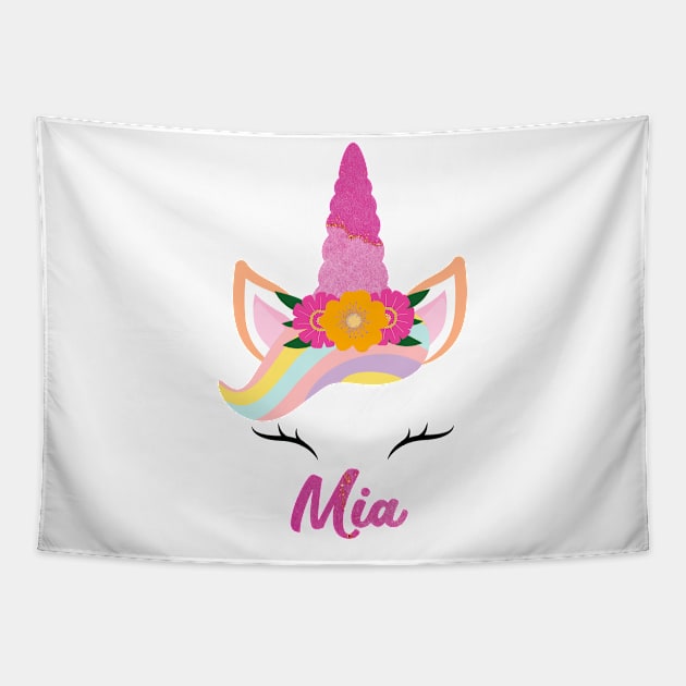 Name mia unicone awesome gift Tapestry by Gaming champion