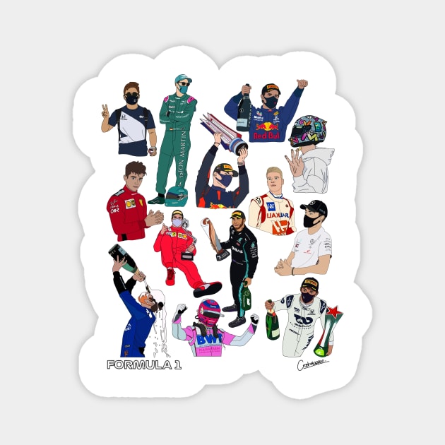 F1 Driver Collective Magnet by crashstappen