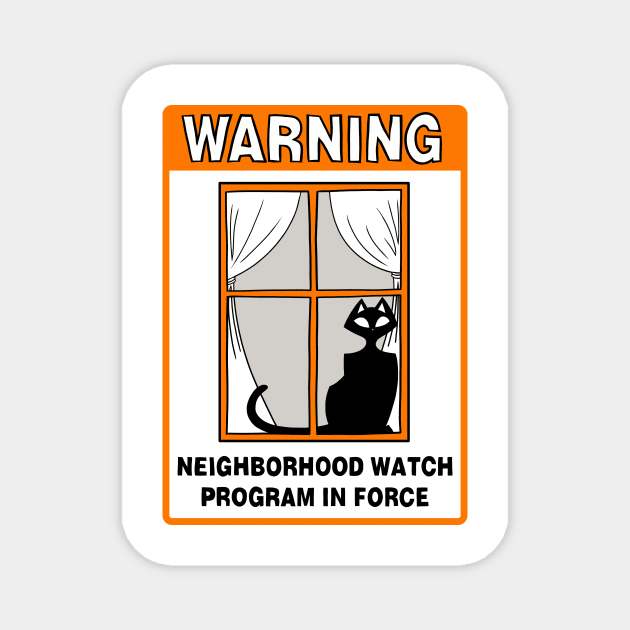 Neighborhood Watch Cat mid century cute Magnet by xenotransplant