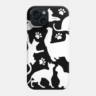 Pattern Of Cats And Paws Phone Case