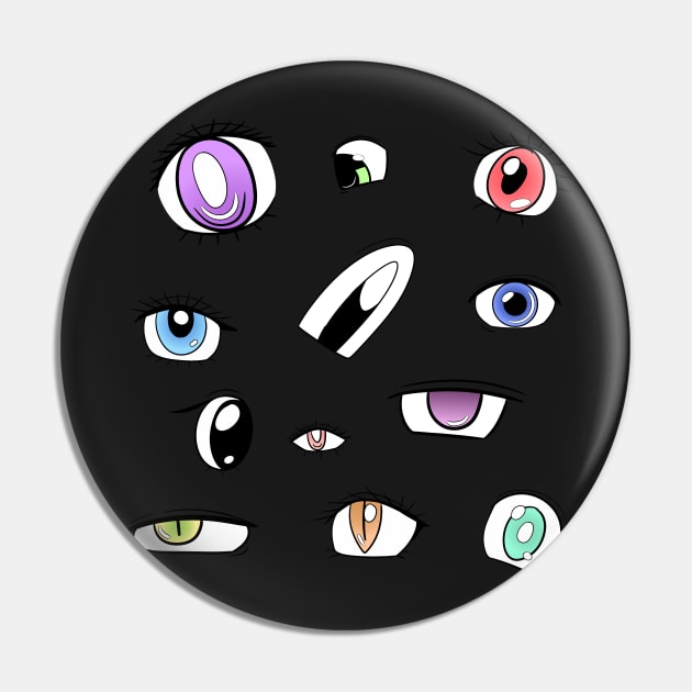 Anime Inspired Eyes Pattern Pin by LaurenPatrick