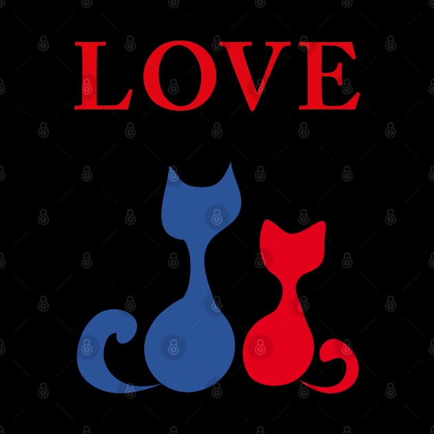 Love is all we need Cat Couple by HappyGiftArt