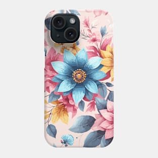 Pink Yellow Blue Spring Flowers Phone Case