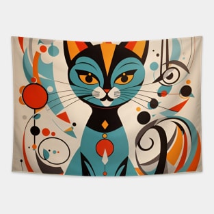 Retro MCM Atomic Cat Tapestry