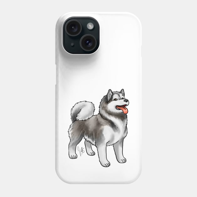 Dog - Alaskan Malamute - Gray and White Phone Case by Jen's Dogs Custom Gifts and Designs