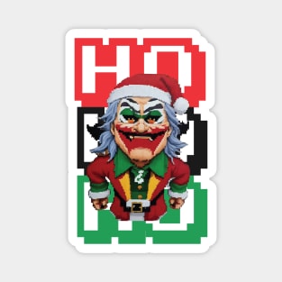 Pixel Jolly Claus Magnet