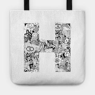 Floral Letter H Tote