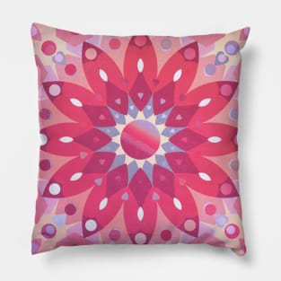 Tropical Pink Floral Mandala Pillow