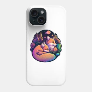 Sleepy Foxes Vibrant Illustration Phone Case