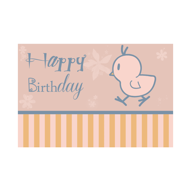 "Happy Birthday" Baby Chick by saradaboru