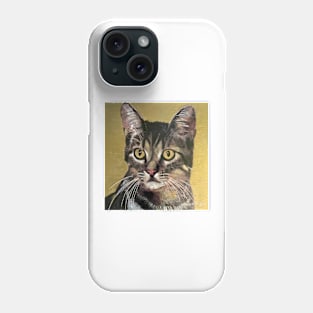 Portrait of Schank's Tabby Cat #2 Phone Case