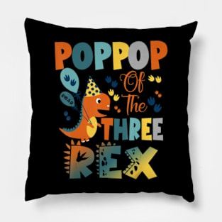 Poppop Of The Three Rex Birthday Dinosaur Pillow