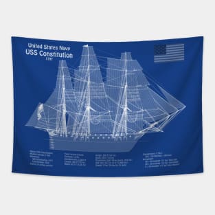 USS Constitution frigate blueprint plan - ABDpng Tapestry