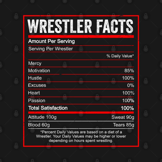 Wrestling Nutrition Facts Wrestler Gift by swissles