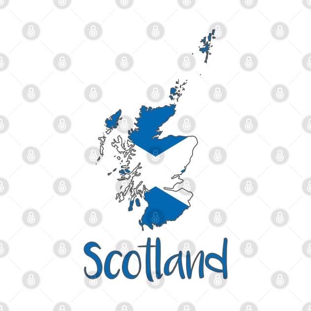 Scotland Saltire Map Typography Design by MacPean