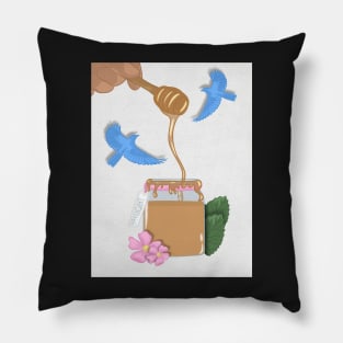 Bluebirds & A Jar of Honey | Daylight Pillow