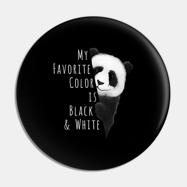 My Favorite Color Is Black & White Panda-Bear Drawing Pin by SkizzenMonster