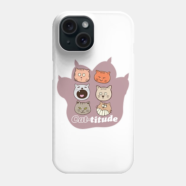 Cattitude Phone Case by YasudaArt