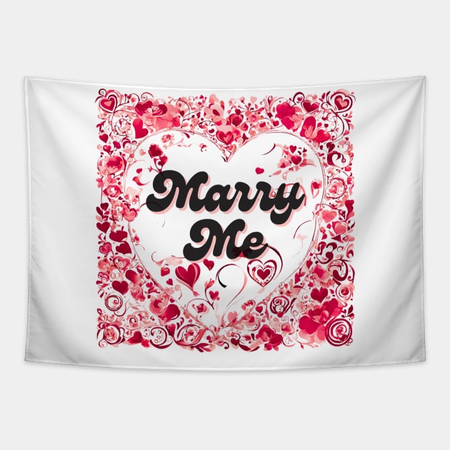 Marry Me Proposal Tapestry by Doodle and Things