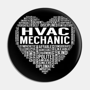 Hvac Mechanic Heart Pin