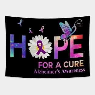 Hope For A Cure Butterfly Flower  Alzheimer's Awareness Tapestry