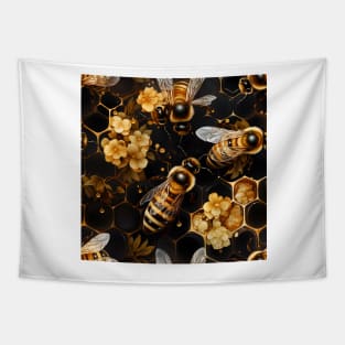 Honeycomb and Bee Pattern 16 Tapestry