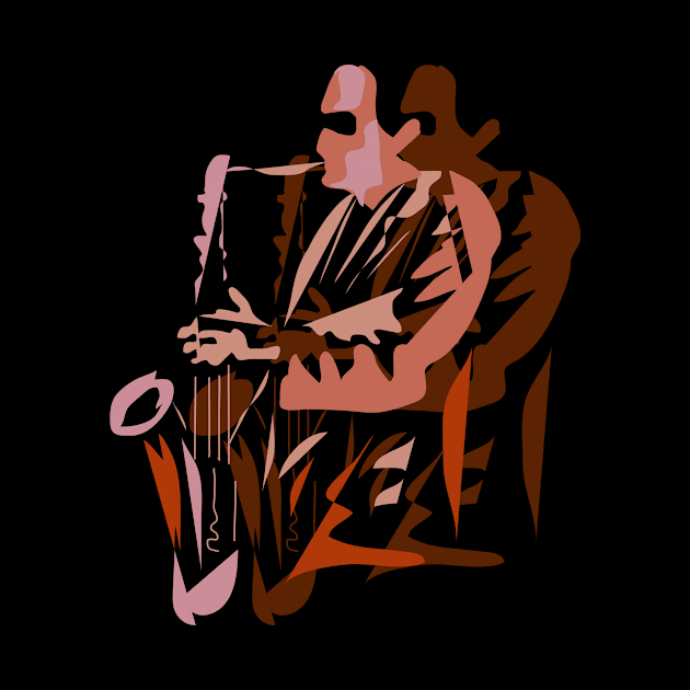 Saxophone Musician Modern Art Style by jazzworldquest