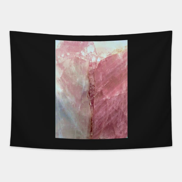 PINK CORAL ROSE ROCK GEMSTONE MARBLE PEARL  QUARTZ GREY GEOMETRIC ABSTRACT Tapestry by jacquline8689