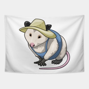 Opossum Farmer Hat Tapestry