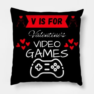 V Is For Video Games Pillow