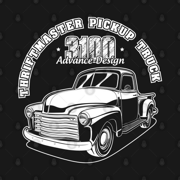 3100 Pickup Truck - White Print by WINdesign