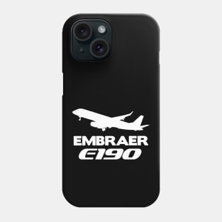 Embraer E190 Silhouette Print (White) Phone Case