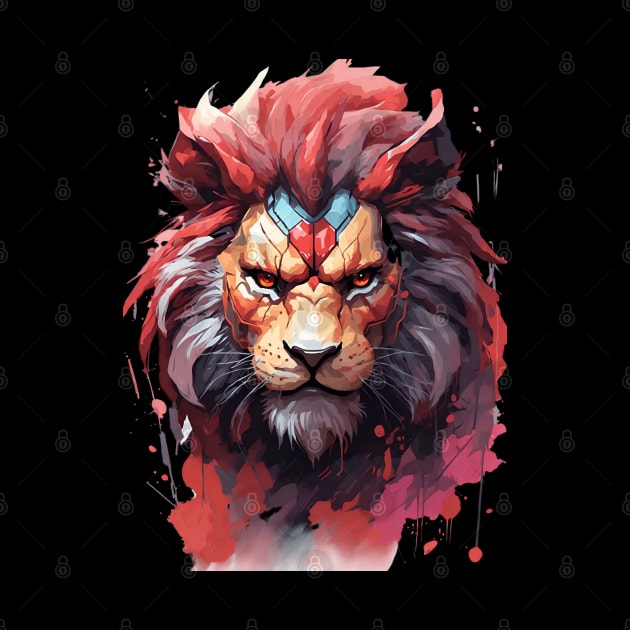 "Lionhearted Artistry: Brave Lion Head Design" by KNJ Store