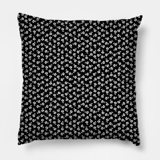 Forget Me Nots - White on Black Pillow