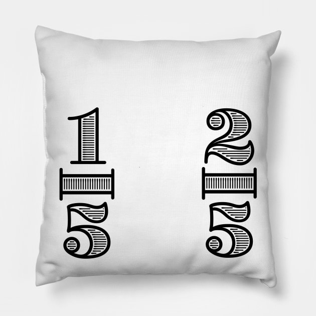 One Fifth, Two Fifth, Red Fifth, Blue Fifth Pillow by photokapi