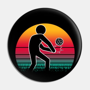 Travel back in time with beach volleyball - Retro Sunsets shirt featuring a player! Pin