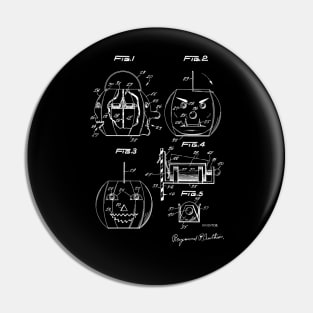 Halloween Pumpkin Lantern Vintage Patent Drawing Pin