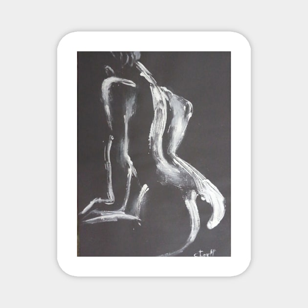 Black And White Back 3 - Female Nude Magnet by CarmenT