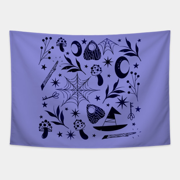 Seance witch vibes Tapestry by Tex doodles 