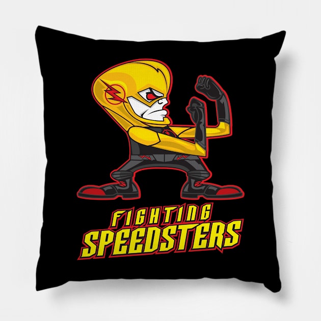 Fighting SPEEDSTERS- Reverse Pillow by MatamorosGraphicDesign