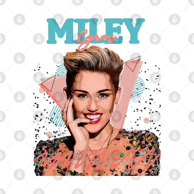 Miley Cyrus Party In the USA // Fan Art Retro Design // Vintage by Nandin Putri