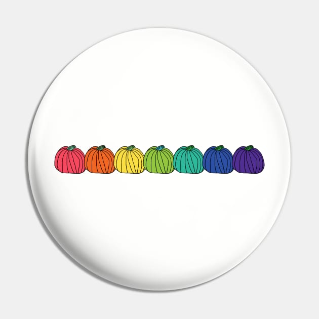 Rainbow Colored Pumpkin Row Pin by ellenhenryart