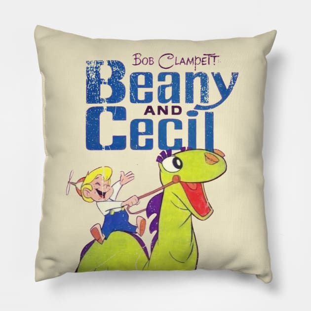 Vintage, Distressed Beany and Cecil Pillow by offsetvinylfilm