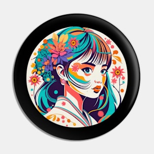 Japanese Anime Abstract girl Pin