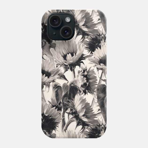 Sunflowers in Soft Sepia Phone Case by micklyn