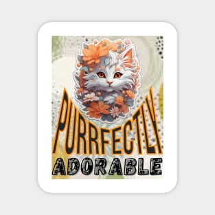 "Purrfectly Adorable" Cat Design Magnet